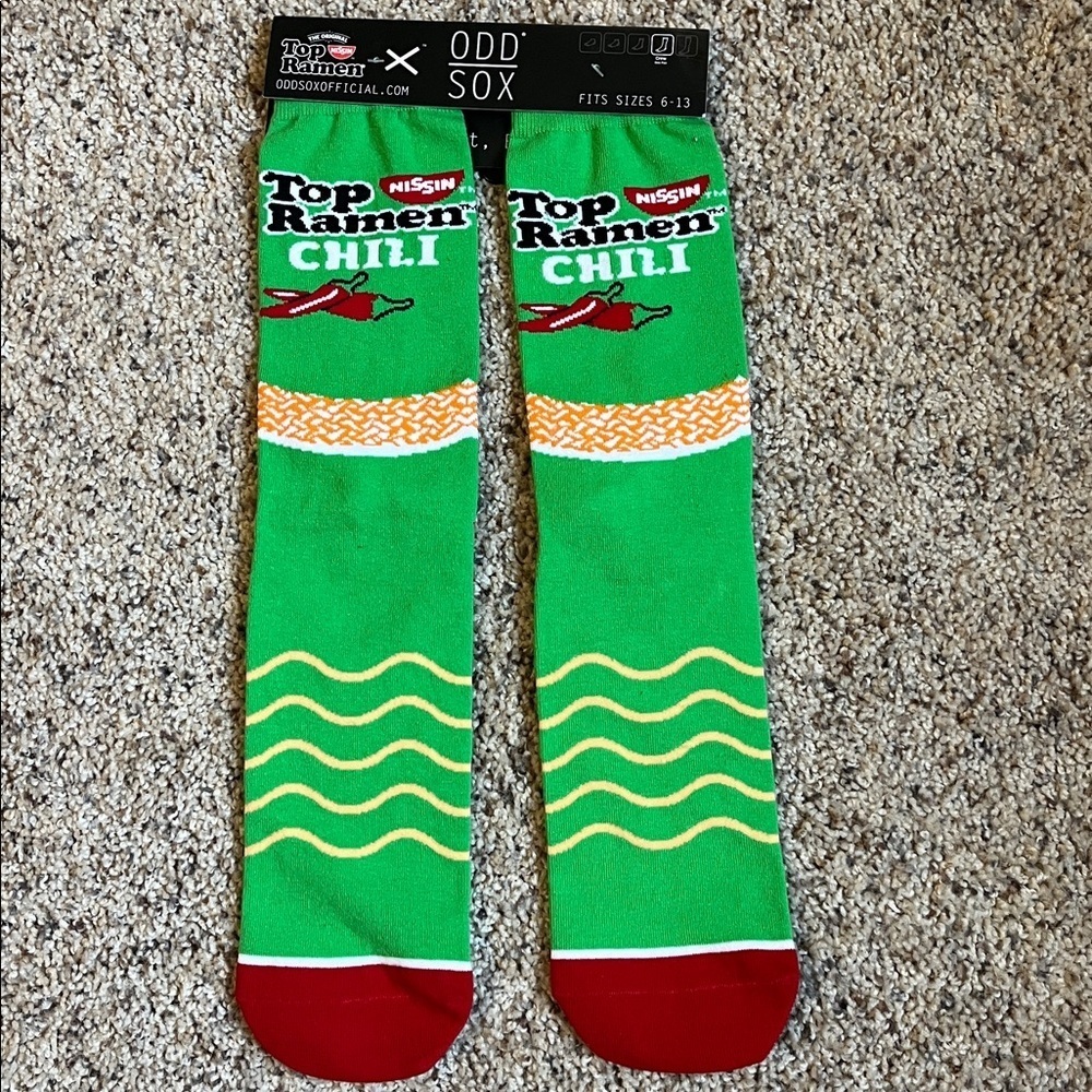 ODD SOX Top Ramen Men Socks Size 6-13 1 Pair NWT
